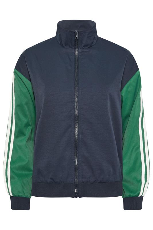 PixieGirl Petite Women's Navy Blue & Forest Green Side Stripe Jacket | PixieGirl 6