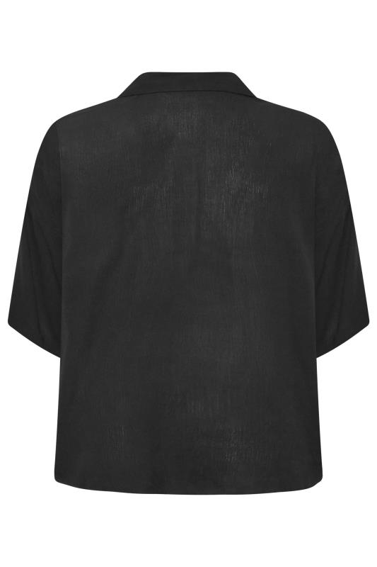 LIMITED COLLECTION Plus Size Black Crinkle Shirt | Yours Clothing 7