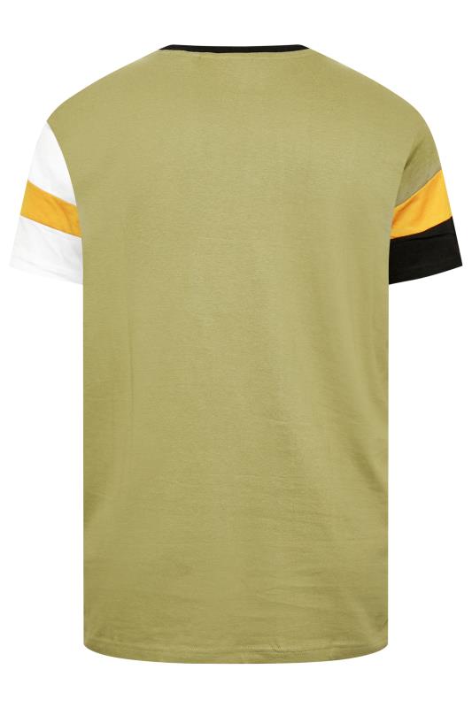 BadRhino Big & Tall Green & Black Colour Block T-Shirt | BadRhino 4
