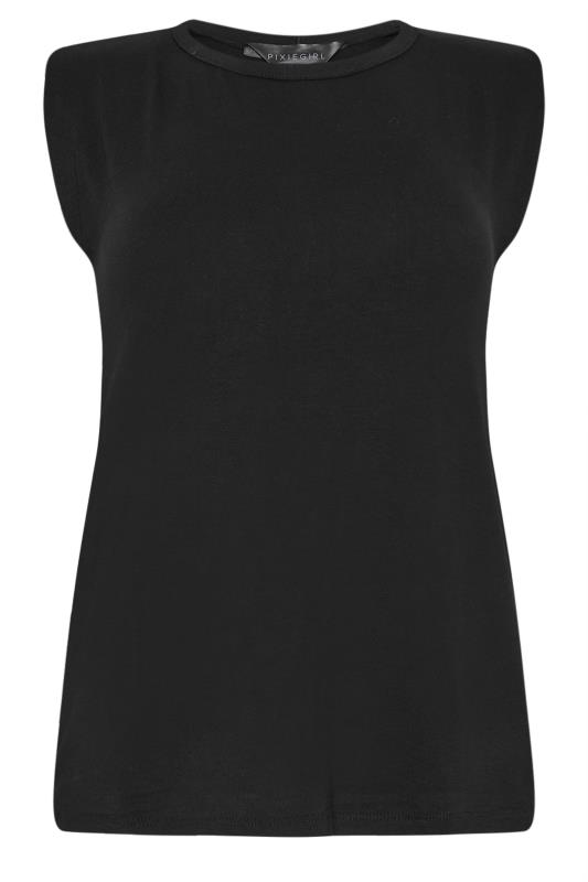 PixieGirl Petite Women's Black Shoulder Padded Top | PixieGirl 5