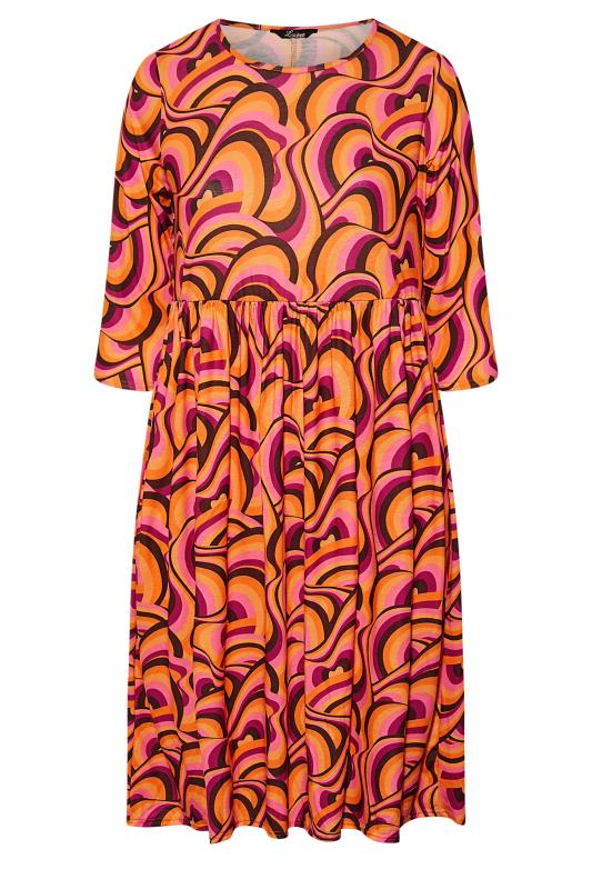LIMITED COLLECTION Plus Size Orange Swirl Print Dress | Yours Clothing  6