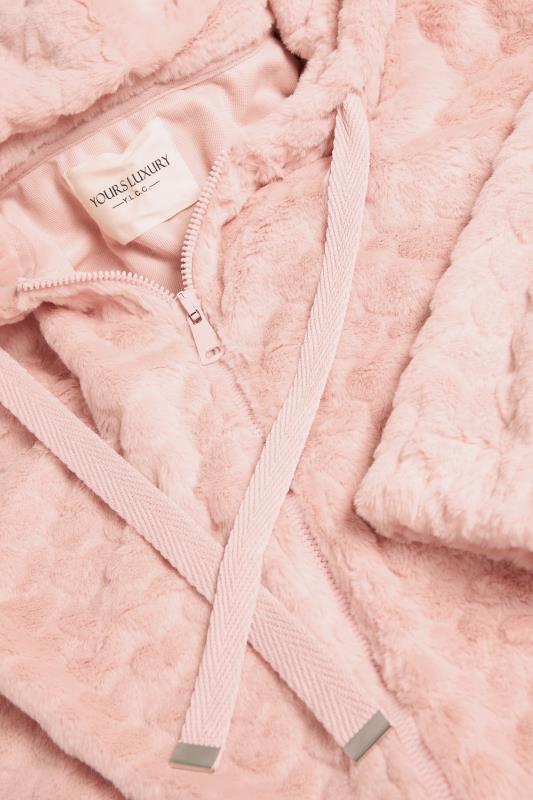 YOURS LUXURY Plus Size Pink Heart Faux Fur Jacket  | Yours Clothing 9