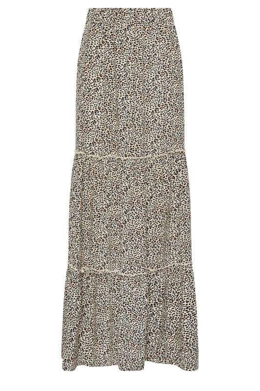 LTS Tall Women's Brown Leopard Print Tiered Maxi Skirt | Long Tall Sally 4