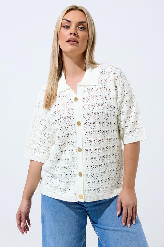  LIMITED COLLECTION camisa de ganchillo blanca