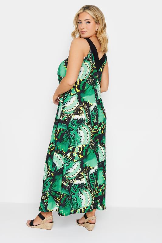 YOURS LONDON Plus Size Green Butterfly Print Maxi Dress | Yours Clothing 3