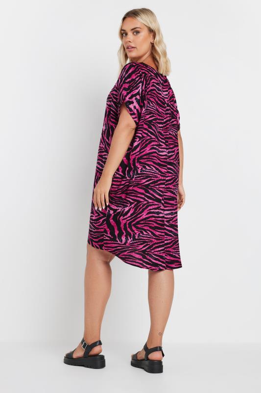 YOURS Plus Size Pink Zebra Print Tunic Dress | Yours Clothing 3
