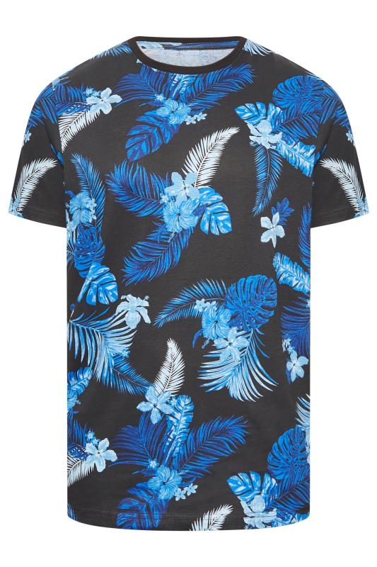 BadRhino Big & Tall Black & Blue Hawaiian Print T-Shirt | BadRhino 3