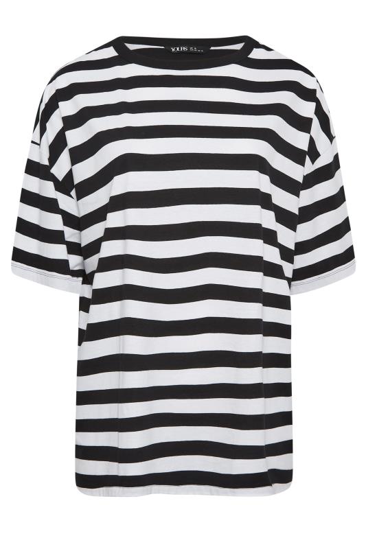 YOURS Plus Size Curve Black Stripe Oversized Boxy T-Shirt | Yours Clothing  6