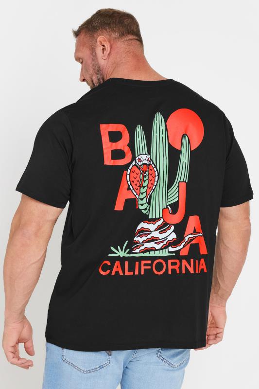 JACK & JONES Big & Tall Black 'Baja California' Graphic Print Crew Neck T-Shirt | BadRhino 2