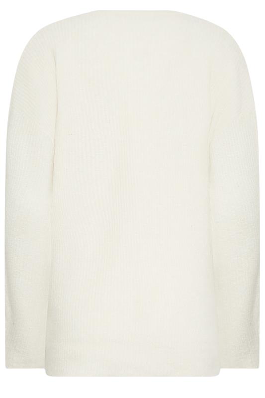 LTS Tall Ivory White Button Long Sleeve Jumper | Long Tall Sally  7