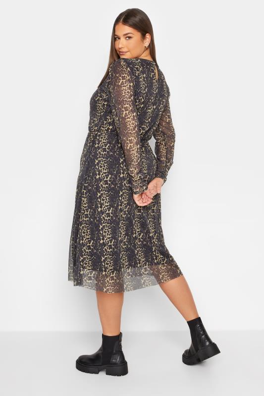 LTS Tall Leopard Print Mesh Midi Dress | Long Tall Sally  3