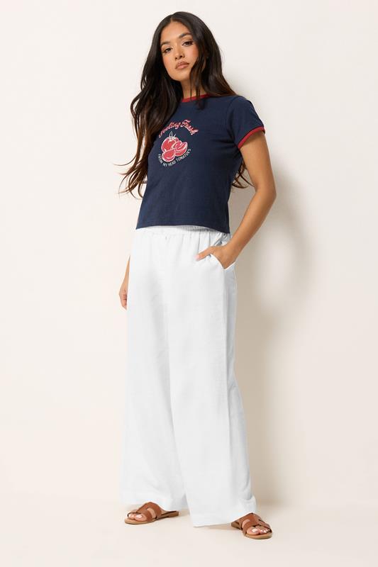PixieGirl Petite Women's Navy Blue Tomato Graphic Cotton T-Shirt | PixieGirl 2