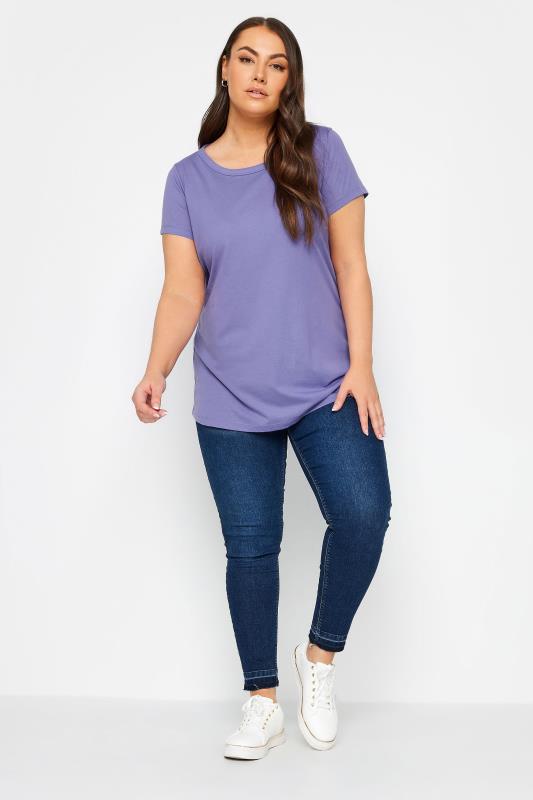 YOURS Plus Size Purple T-Shirt | Yours Clothing 2