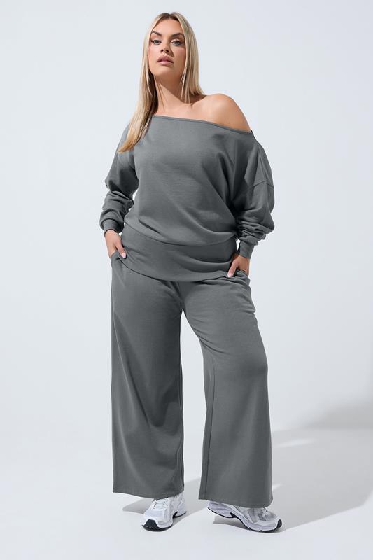  LIMITED COLLECTION grijze joggingbroek met wijde pijpen