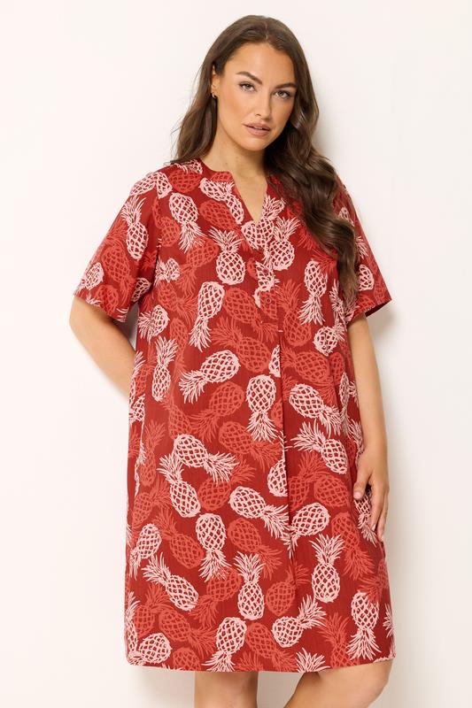  YOURS Curve Brown Pineapple Tunic Dress