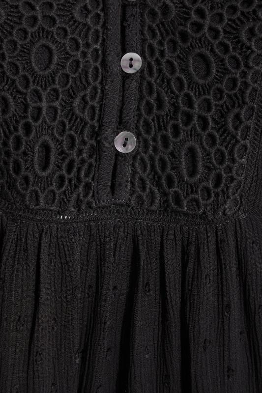 Plus Size Black Dobby Tunic Blouse | Yours Clothing 5