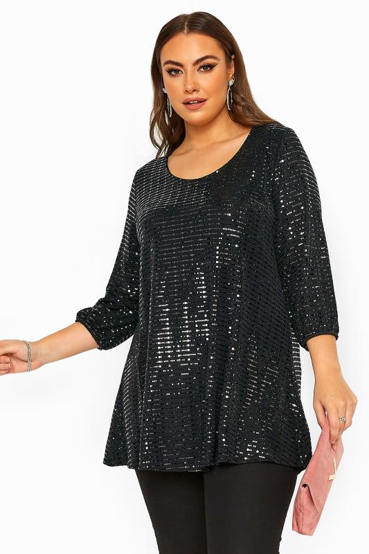 Plus Size Sequin Tops Plus Size Sparkly Tops Yours Clothing