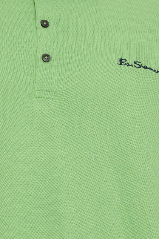 BEN SHERMAN Big & Tall Green Tipped Polo Shirt | BadRhino 4