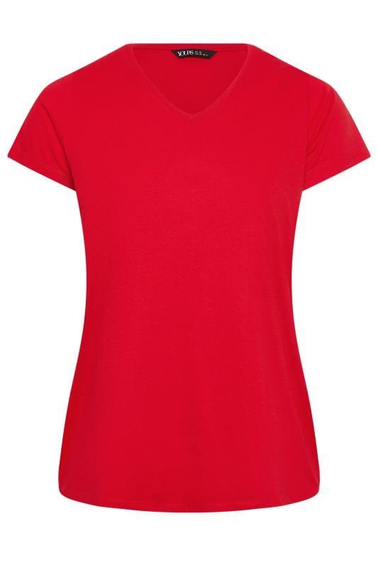 YOURS Plus Size 2 PACK Red & White Core T-Shirts | Yours Clothing 9