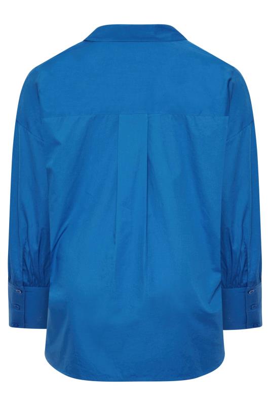 Plus Size Blue Oversized Poplin Shirt | Yours Clothing 7