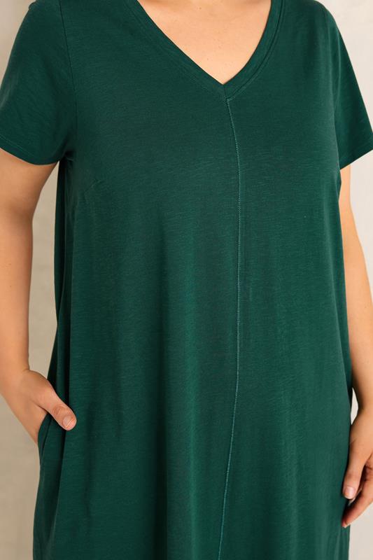 EVANS Plus Size Teal Green Cotton Midi Dress 4