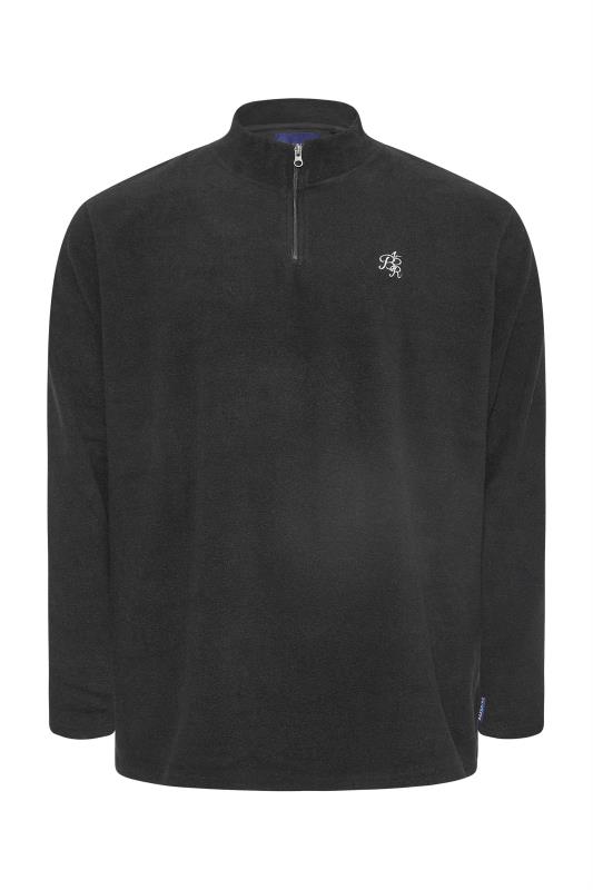 BadRhino Big & Tall Black BR15 Quarter Zip Fleece Sweatshirt 3