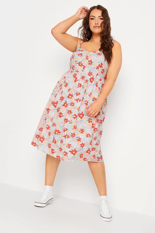  Tallas Grandes YOURS Curve White Floral Print Sundress