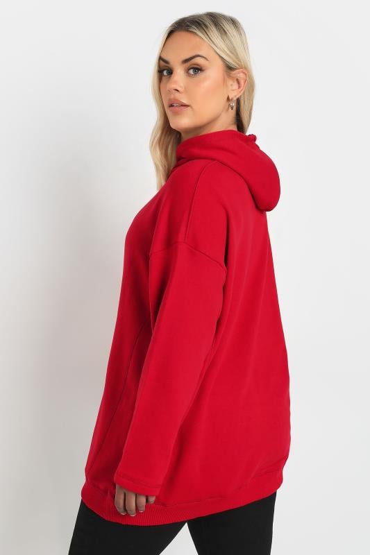 Red plus size sweatshirt on sale