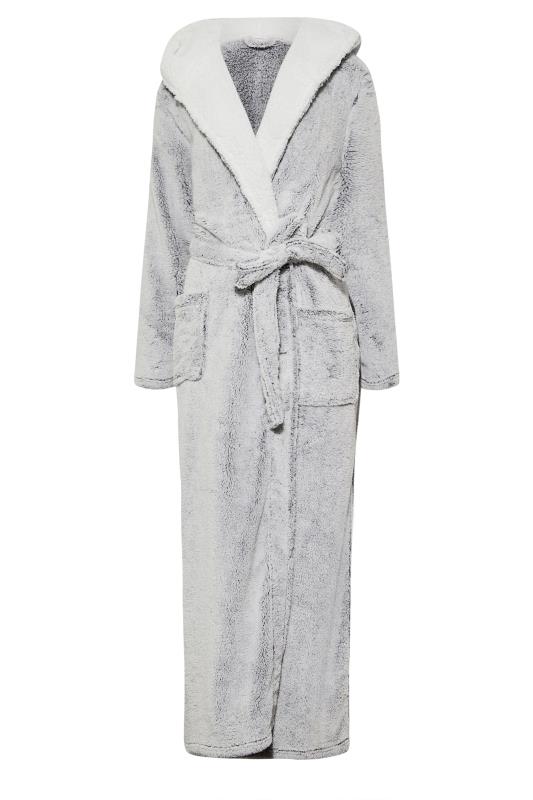 Tall Womens Grey Fluffy Maxi Dressing Gown 6