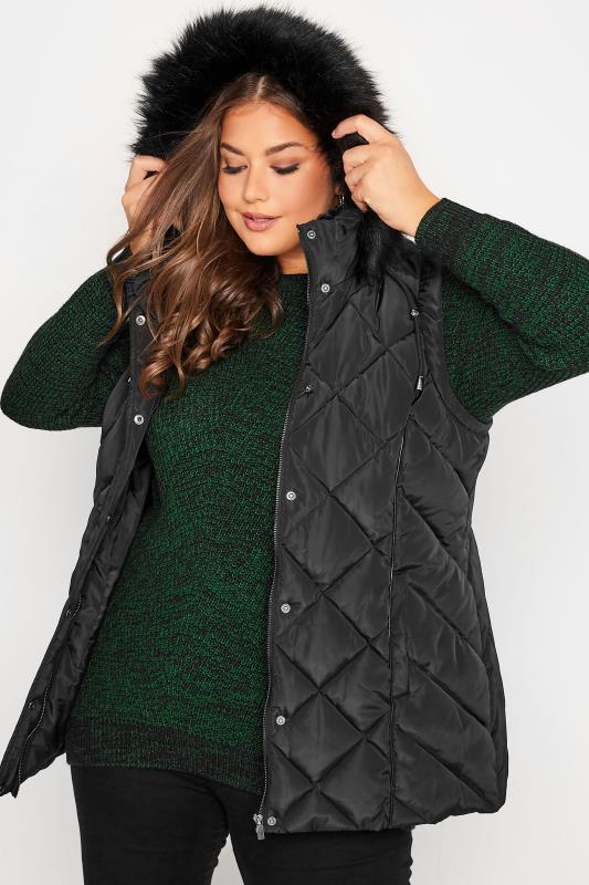 Curve Black Diamond Quilted Gilet 5