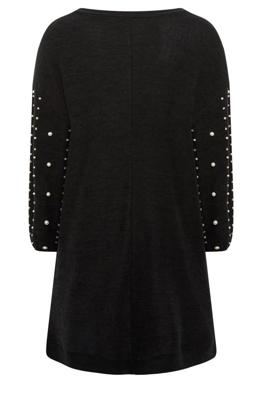 YOURS LUXURY Plus Size Black Soft Touch Embellished Jumper Dress | Yours Clothing 8