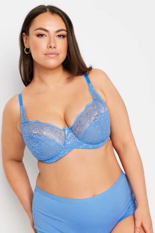  Tallas Grandes YOURS Curve Light Blue Lace Non-Padded Underwired Bra
