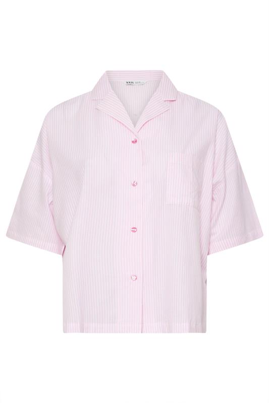 YOURS Plus Size Pink Stripe Pyjama Shirt | Yours Clothing 6