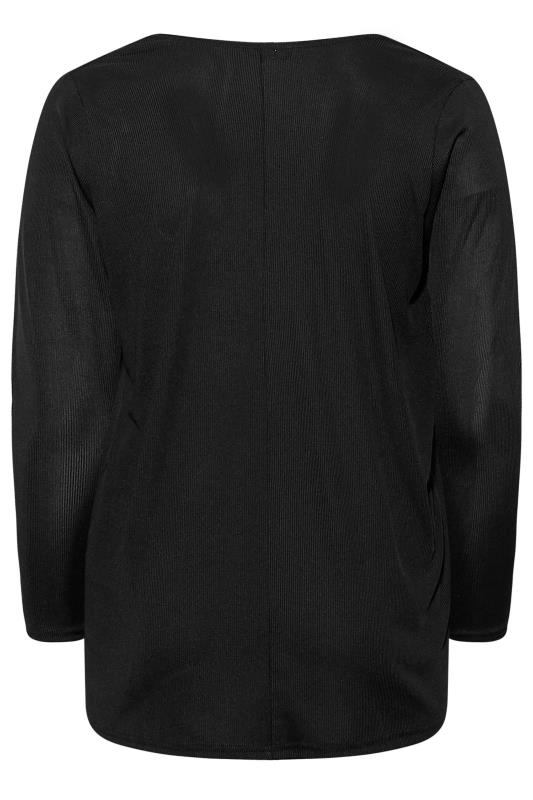 LIMITED COLLECTION Plus Size Black Long Sleeve Seam Detail Top | Yours Clothing 9