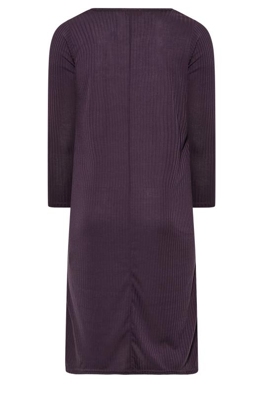 LIMITED COLLECTION Plus Size Purple Ribbed Dress | Yours Clothing 7