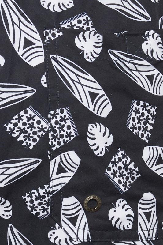 KAM Big & Tall Navy Blue Geometric Swim Shorts | BadRhino 5