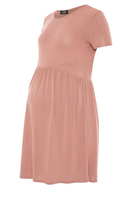 LTS Tall Maternity Pink Peplum Dress_F.jpg