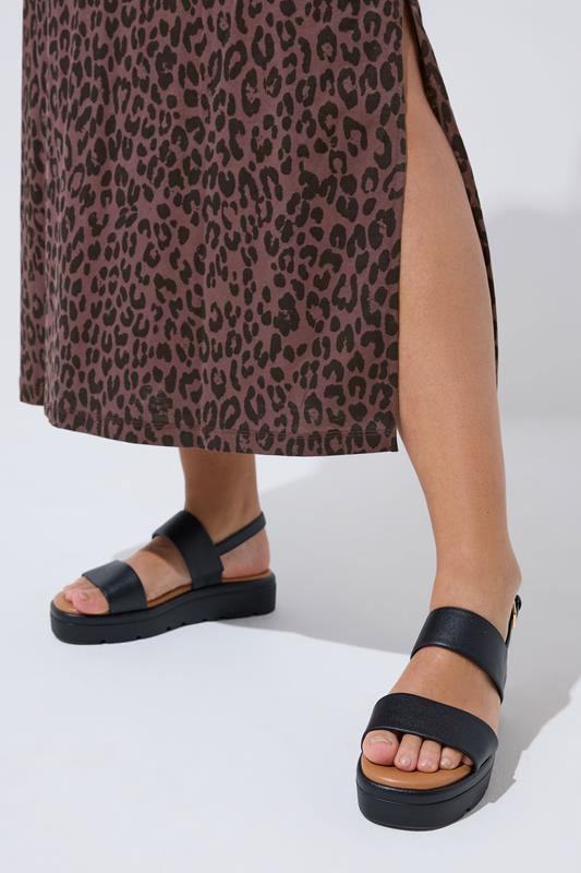 LIMITED COLLECTION Plus Size Chocolate Brown Leopard Maxi Dress | Yours Clothing 4