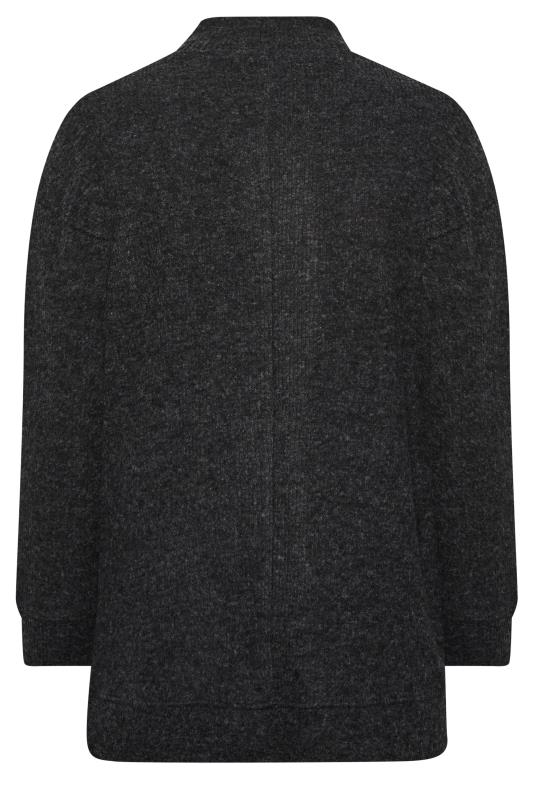 YOURS Plus Size Charcoal Grey Soft Touch Ribbed Jumper | Yours Clothing 7