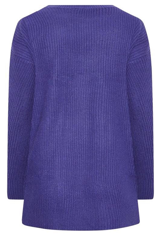 YOURS Plus Size Purple Ribbed Knit Jumper | Yours Clothing 6
