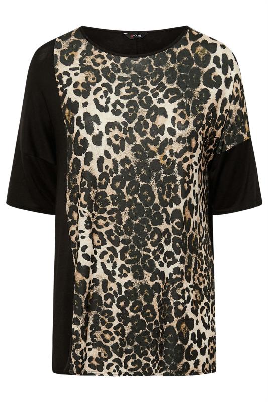 Plus Size Black Leopard Print Oversized T-Shirt | Yours Clothing 6