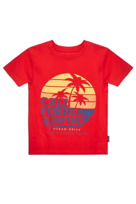 BadRhino Big & Tall Boys Red Matching California Surfing T-Shirt 1