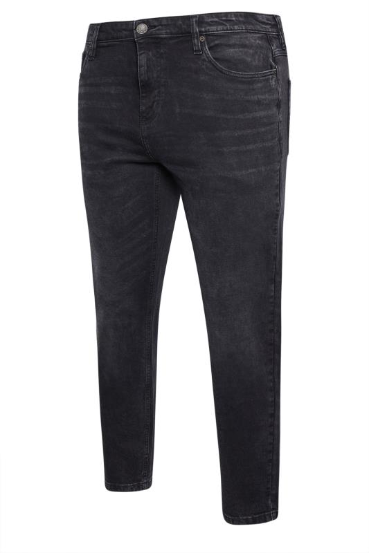 BadRhino Big & Tall Black Washed Denim Stretch Jeans | BadRhino 7