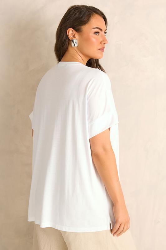 EVANS Plus Size White Lemon Print Graphic T-Shirt | Evans 4