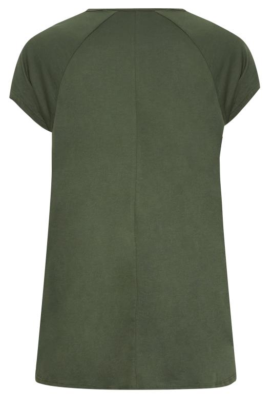 YOURS Plus Size Khaki Green Skull Print T-Shirt | Yours Clothing 7