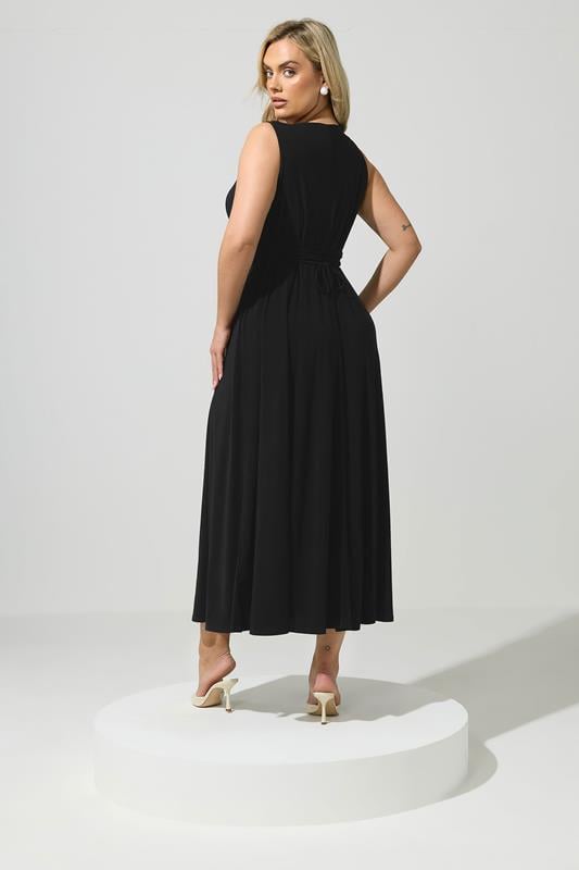 YOURS LONDON Plus Size Black  Drape Maxi Dress | Yours Clothing 2