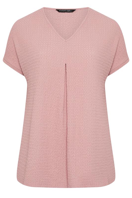 EVANS Plus Size Blush Pink Plisse Pleat Top | Evans  5
