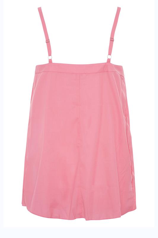 YOURS LONDON Pink Pleated Front Cami_bk.jpg