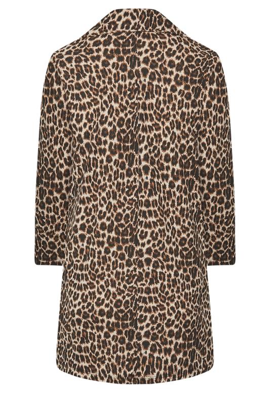 Plus Size Brown Leopard Print Longline Blazer | Yours Clothing 7