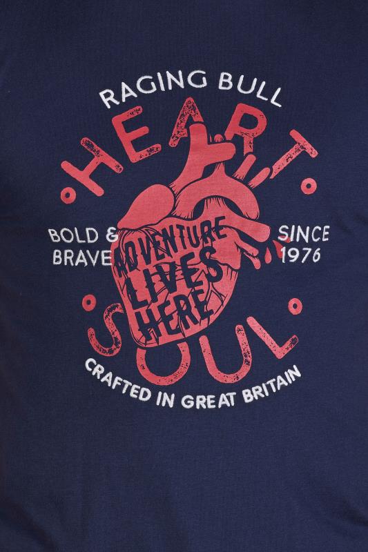 RAGING BULL Big & Tall Navy Blue Heart & Soul T-Shirt 3